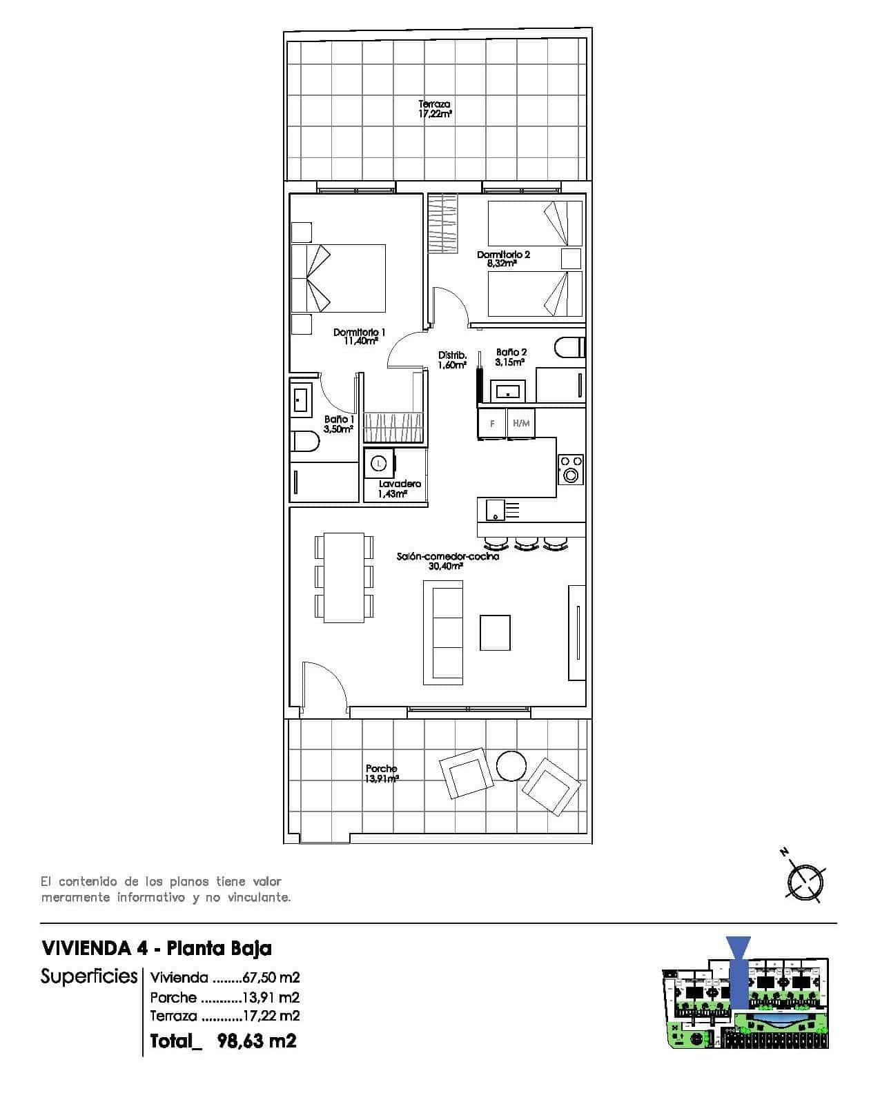 21-6 Bungalow in Parque Ramon eugenio Escudero – Pilar de La Horadada, Alicante – N8688