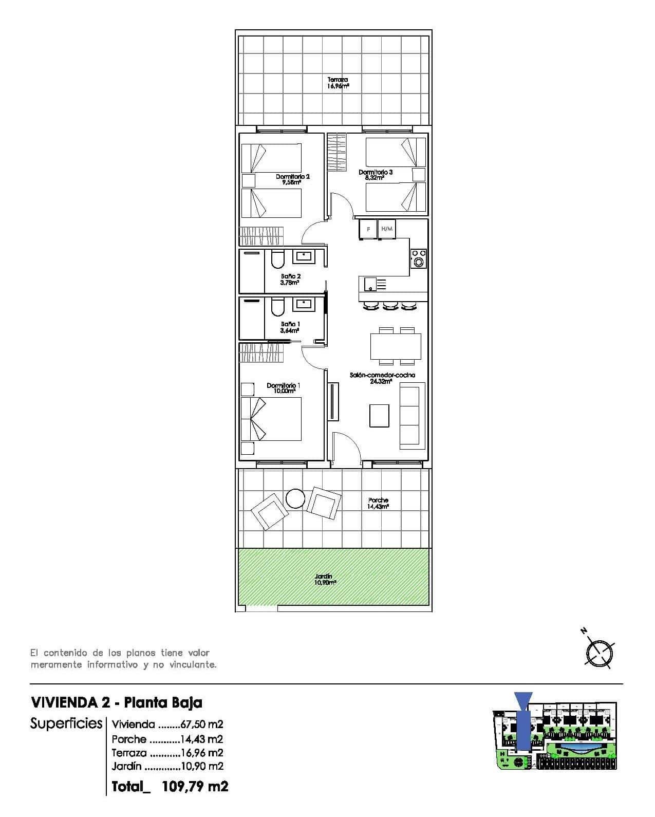 24-6 Bungalow in Parque Ramon eugenio Escudero – Pilar de La Horadada, Alicante – N8689